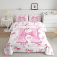 thumbnail image 2 of Manfei Initial Monogrammed 2pcs Twin Comforter Set,Bowknot,Super Cozy Alphabet Bedding, 2 of 8