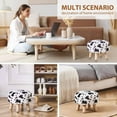 thumbnail image 6 of Round Mushroom Footstool Ottoman – Rabbit Wool Upholstered Small Stool with Solid Wood Legs, Cute Shoe Changing Stool, Step Stool, Sofa Footrest for Living Room & Bedroom Cow, 6 of 6