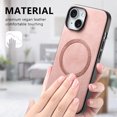 thumbnail image 4 of Allytech Magnetic Case for iPhone 16 Pro Max, Compatible with MagSafe, Premium PU Leather Slim Fit Anti-Fingerprint & Anti-Drop Protective Case Support Wireless Charging & Car Mount - Pink, 4 of 10