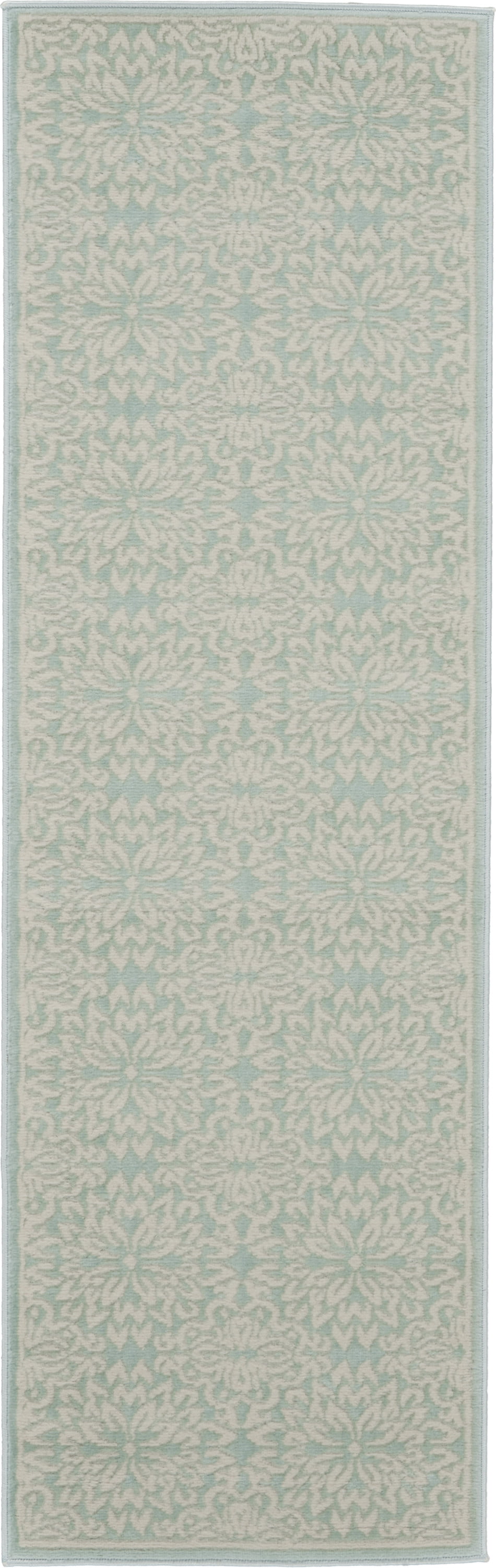 Nourison Bliss Modern Floral Ivory/Green 2'3" x 7'3" Area Rug, (2' x 7')