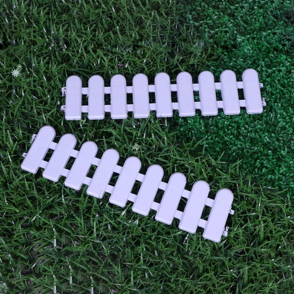 CRILSTYLEO Christmas Tree Decorations Picket Fence White for Courtyard 2Pcs
