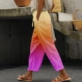 thumbnail image 2 of Jxximdong Capris Pants for Women, Linen Capris Summer High Waist Wide Leg Plus Size Capri Pants Lightweight Capri Trousers S 5Xl, Gold Women's Cropped Pants, 2 of 5