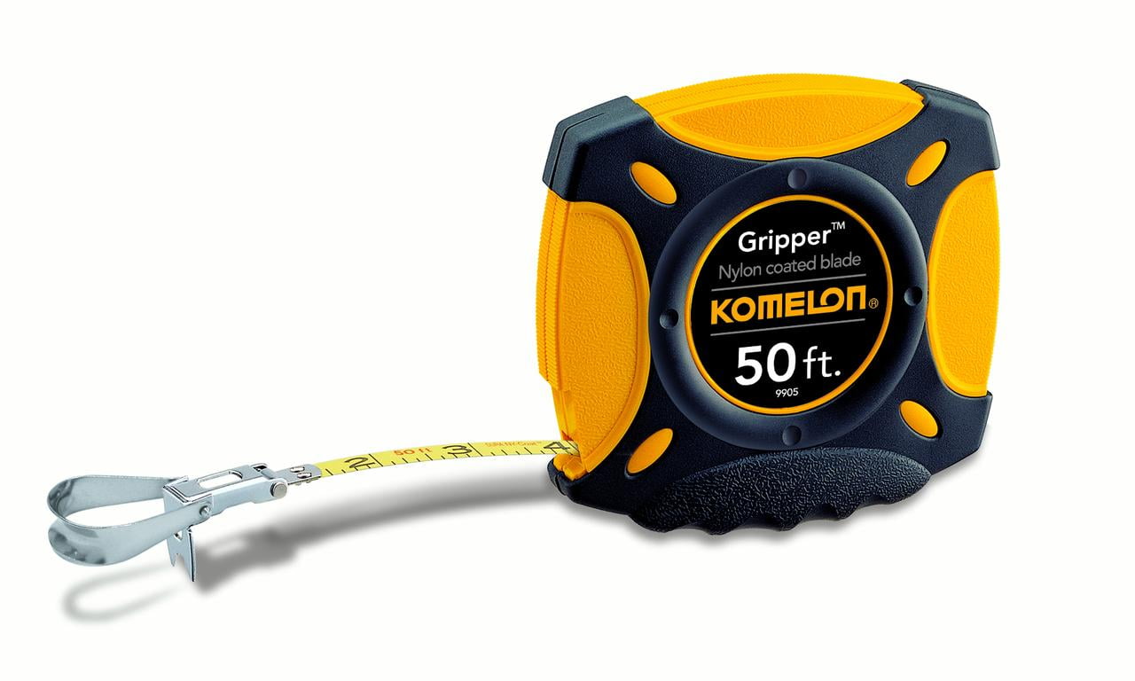 Komelon 8811 Fast Back Open Reel Long Tape Measure with Double Nylon Coated Fiberglass Blade 100-Inch by 1/2-Inch