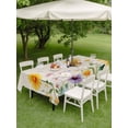 thumbnail image 5 of 60x102 Inch Outdoor Tablecloth with Umbrella Hole Zipper Rectangle Colorful Spring Floral Rectangular Tablecloths Outside Waterproof Summer Botanical Pastoral Patio Table Cloth Cover for Picnic Party, 5 of 8