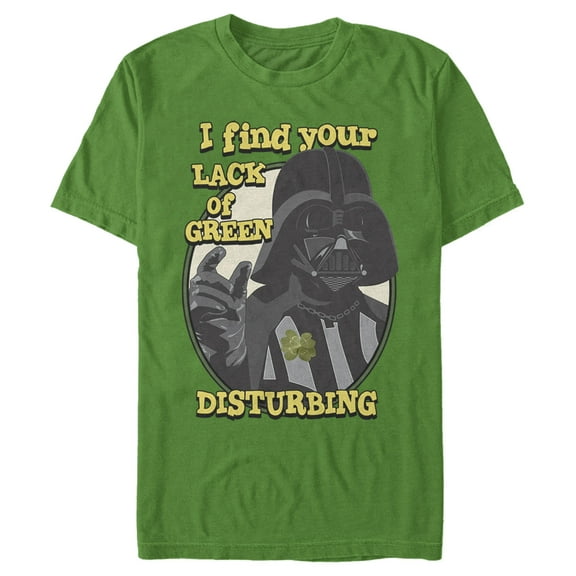 Men's Star Wars Vader Disturbing Lack of Green Graphic Tee Kelly Green Medium