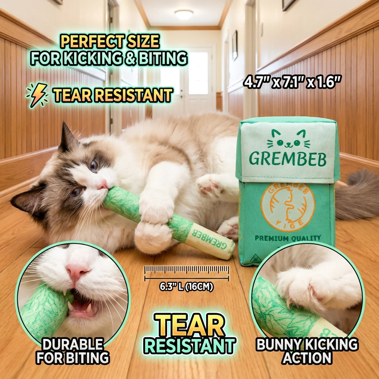 cat cigarette toy GREMBEB Cat Toys Kitten Catnip Chew Indoor Cats Cigarette-Shape Toy Gifts  Organic Catnip Teething Interactive Kitty Kicker Self Play