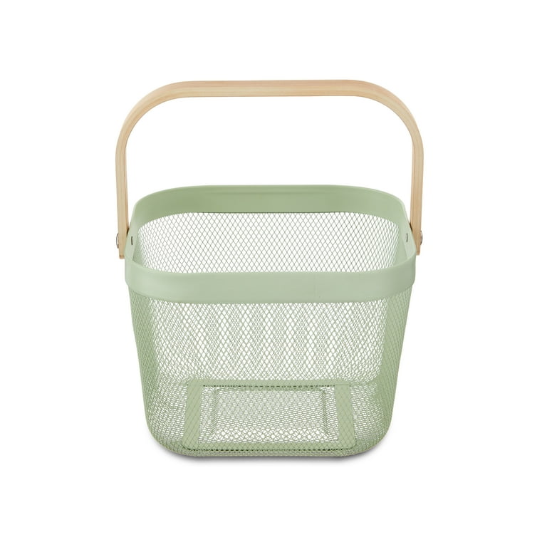★TOUT Y EST★ Rica Mini Basket Apple Green BOBBAVS549GR000 Easter Green Mesh Basket, 9.45 in x 9.84 in x 7 in, by Way