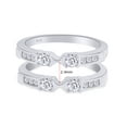 thumbnail image 2 of 1.00 CT Round Cut White Cubic Zirconia Enhancer Guard Ring For Women In 14K White Gold Over Sterling Silver (Color: White, Clarity: VVS1-VVS2, 1.00 Cttw) -7, 2 of 7