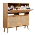 thumbnail image 6 of UBesGoo 4-Drawer 8-Tier Rattan Shoe Storage Cabinet, Shoe Rack Organizer for Entryway Living Room Bedroom Hallway Apartment, Natural, 6 of 14