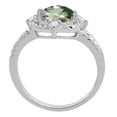 thumbnail image 2 of Mauli Jewels Rings for Women 1.87 Carat Green Amethyst and Diamond Ring 4-Prong 10K White Gold, 2 of 6