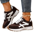 thumbnail image 2 of pwidon Women's Retro Running Sneakers, Lace‑Up Platform Casual Walking Shoes, Non‑Slip Comfortable Fashion Athletic Trainers for Daily Wear Brown 36, 2 of 5