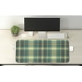 thumbnail image 2 of Plaid Computer Mouse Pad, Horizontal and Vertical Stripes in Tartan Pattern Geometric Style Pattern, Rectangle Non-Slip Rubber Mousepad X-Large, 35" x 15", Yellow Jade Green Grey, by Ambesonne, 2 of 2
