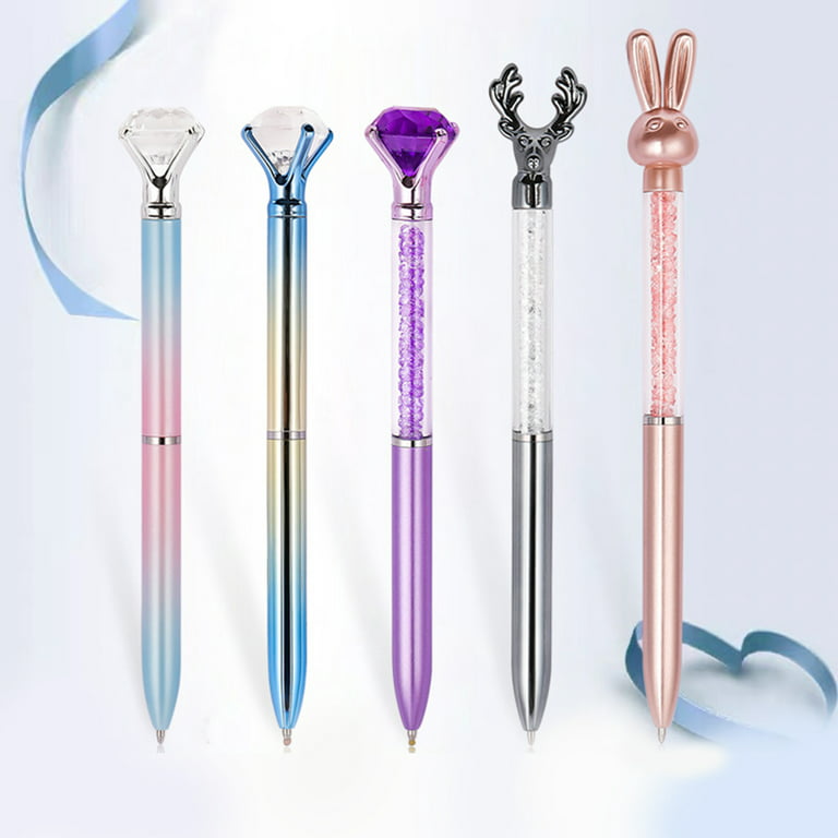 Oddmoal 12pcs Diamond Pens Cute Unique Metal Bling Crystal Diamond Pens  with Black Ink Office Supplie Gifts Pens for Christmas(12 Colors - 12 Pens)?