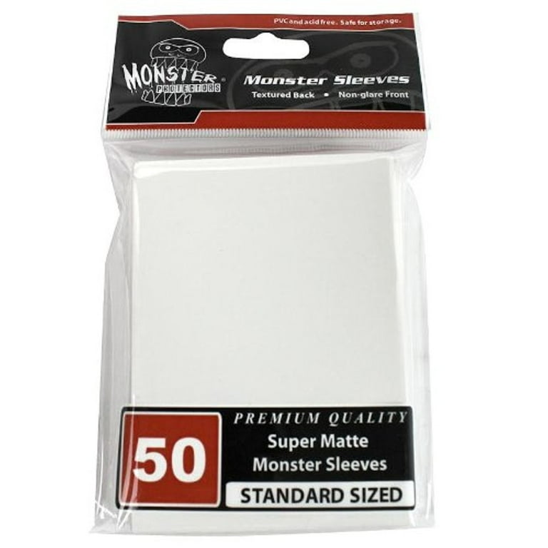 mtg card sleeves walmart Monster Sleeves Standard Super Matte White 50CT