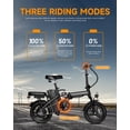 thumbnail image 4 of BroPath Electric Bike for Adults, Ebike, Electric Bicycle with 48V 12AH Remove Battery,14" Folding Ebike, 20MPH,20+ Miles(MAX),500W High Motor,Multi-Shock Absorption,Commuting Mini E Bikes,UL2849, 4 of 9
