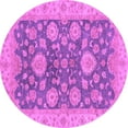 thumbnail image 1 of Ahgly Company Indoor Round Abstract Purple Modern Area Rugs, 3' Round, 1 of 4