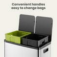 thumbnail image 5 of EDX 2 x 8.3 Gallon Dual Garbage Recycle Trash Can with Lid, Inner Buckets for Kitchen, Stainless Steel, Sliver, 5 of 10