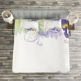 thumbnail image 4 of Ambesonne Garden Quilted Bedspread Set 3 Pcs, Classic Petals Pastel, King Size, Purple Pale Green, 4 of 4