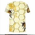 thumbnail image 5 of Womens Tops Short Sleeved Honeybee Festival Casual Printed Round Neck T-shirt Khaki XXL, 5 of 5
