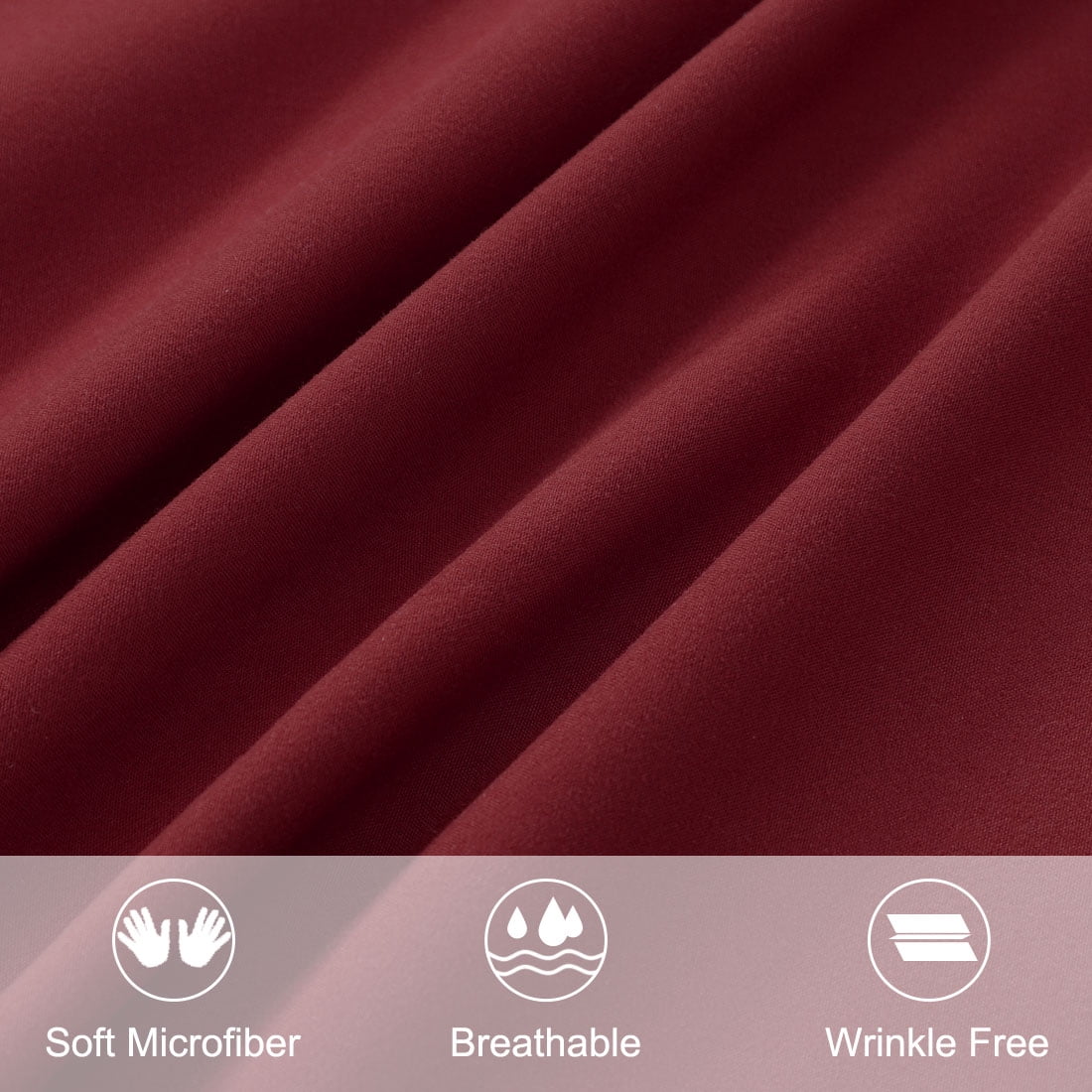 Unique Bargains Microfiber Solid Body Pillow Cover, 20" x 54", Burgundy