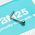 thumbnail image 3 of Implant Grade Titanium Ball Top L-Shaped Nose Ring, 3 of 3