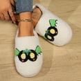 thumbnail image 5 of Slippers for Women Men Plush Fuzzy House Shoes Non Slip Winter Indoor Outdoor Slides Cute Ghost Pumpkin Bat Designs, 5 of 7