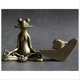 thumbnail image 3 of Vintage Brass Meditation Frog Statue Ornaments, 3 of 5