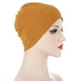 thumbnail image 5 of SPRING PARK Women Muslim Solid Color Soft Elastic Bandanna Turban Cap Head Scarf Cover Hat Headdress, 5 of 7