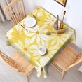 thumbnail image 4 of 60x60in(152x152cm) Square Tablecloth, Waterproof Polyester Table Cover, Wrinkle Resistant & Washable Fabric for Dining, Kitchen, Picnic, Daisy Flowers Print, 4 of 6