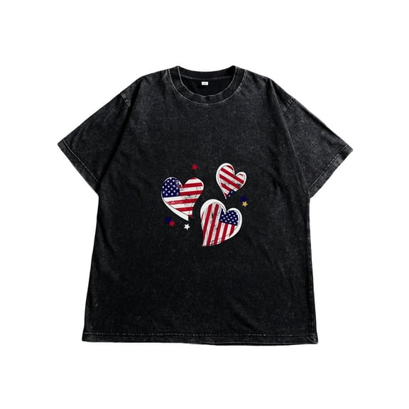 Women's Short Sleeve Tops Drop Shoulder Tee Vintage Cotton T Shirts Crewneck Loose Fit Short Sleeves Tee Summer Fashion Clothes