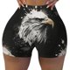 thumbnail image 2 of Fotbe Ink Style Bald Eagle Shorts Sin Costuras – Shorts Deportivos de Cintura Alta para Mujer, Elásticos para Gimnasio, Yoga, Running o Ciclismo-Large, 2 of 8
