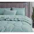 thumbnail image 6 of Chezmoi Collection Piper 7-Pieces Bed in a Bag Comforter Set with Sheets, Honeycomb Hexagon Quilted Double Brushed Microfiber Lightweight All Season Bedding Set, Full, Aqua, 6 of 9