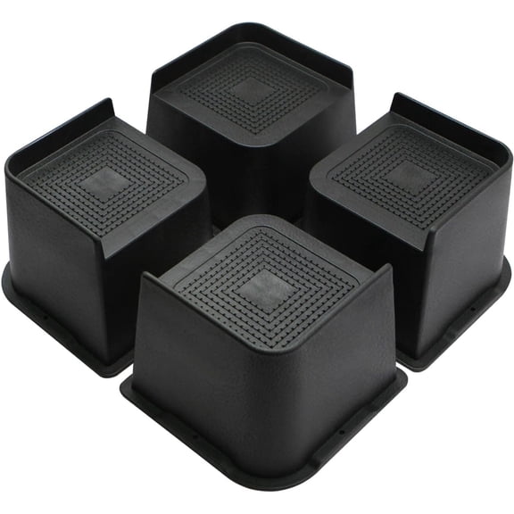 MQHUAYU Bed Risers L-Shaped Heavy Duty 6000 Lbs 4 Pack 4 Inch,Extra Large Furniture Risers for Dorm Bed Frames, Sofa, Desk, Couch & Chair Legs