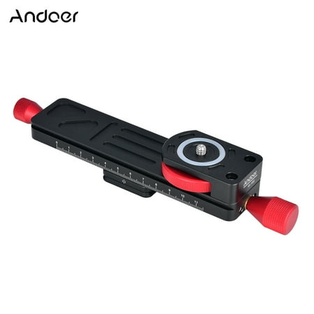 Andoer W-160 Aluminum Alloy 2-Way Macro Focusing Rail Slider Plate Close-up Photography Tripod Head with 1/4