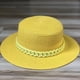 thumbnail image 4 of Sombrero de paja de ala ancha para mujer, sombrero de paja verde, amarillo, Morado, versión coreana, moda, red, cadena roja, playa, sol, marea, 4 of 4