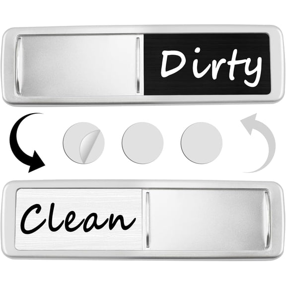 [HeartGoods] Dishwasher Magnet Clean Dirty Sign, Slide Indicator, Strong Non-Scratch Backing with Adhesive Plate