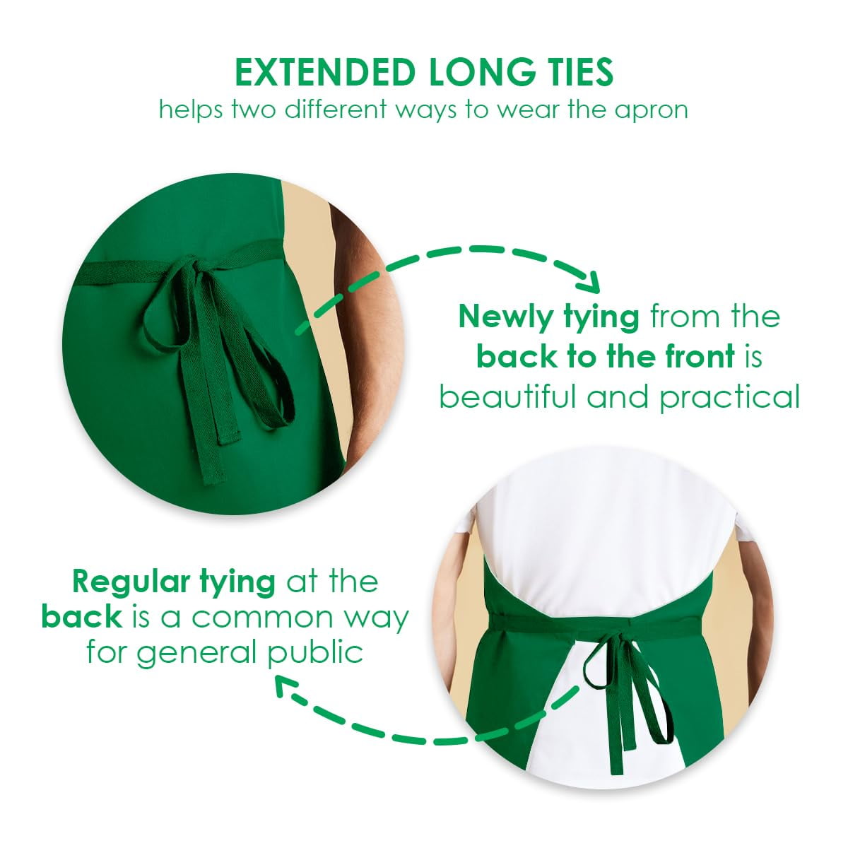 Avalon Kitchen 12-Pack Green Aprons – Unisex Adjustable Bib for Cooking, BBQ, Painting & Restaurant
