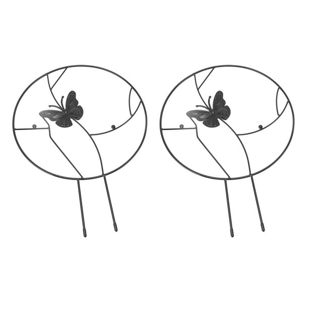 Soporte Redondo Para Plantas, 2 Piezas Estructura De Hierro Multifuncional Ligero Fácil Inserción Buen Efecto Decorativo Soporte De Escalada De Flores Para Interiores Y ANGGREK Otros