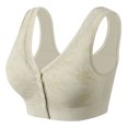 thumbnail image 3 of Byworldtasic Women Front Snap Closure Wireless Bra Floral Lace Wide Strap Comfort Bralette Everyday Ladies Plus Size Bra, 3 of 7