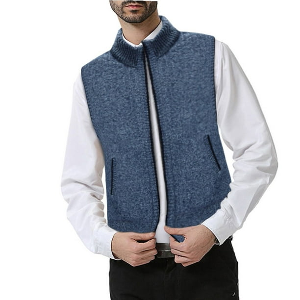 jovati Winter Vest for Men New Style For Men In Autumn And Winter Pure  Fleeced Warm Cardigan Vest Blouse 