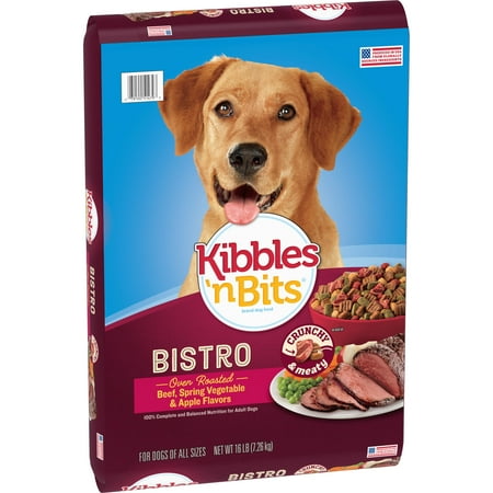 Kibbles 'n Bits Chef's Choice Bistro Beef Dog Food, 16-Pound