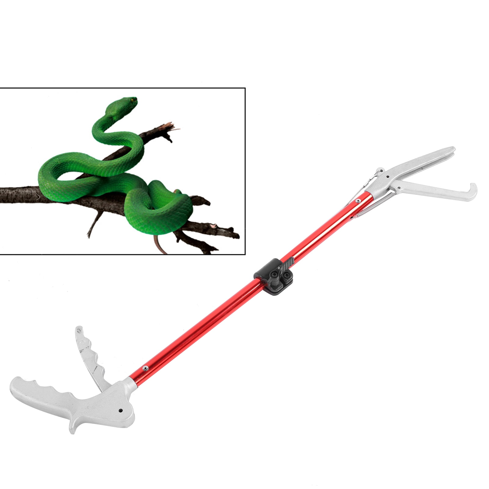 LSSJJ Foldable Snake Catcher 70CM Aluminum Alloy Foldable Professional Snake Grabber Collapsible Catcher Clip Tool Used for Camping Driving Away Pets and Reptiles Grabbing Snakes etc. 