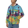 thumbnail image 3 of Goofa Pop Art Colorful Cows Pattern Mens Full-zip Hoodie, Zip-up Pullover Hooded Sweatshirt, Kangaroo Pocket Hoodie Ideal for Daily Wear, Travel, and Home-Small, 3 of 5