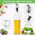 thumbnail image 4 of Olive oil dispenser bottle set of 2, oil and vinegar set, kitchen oil bottle, square tall glass oil bottle-style:style1;, 4 of 6