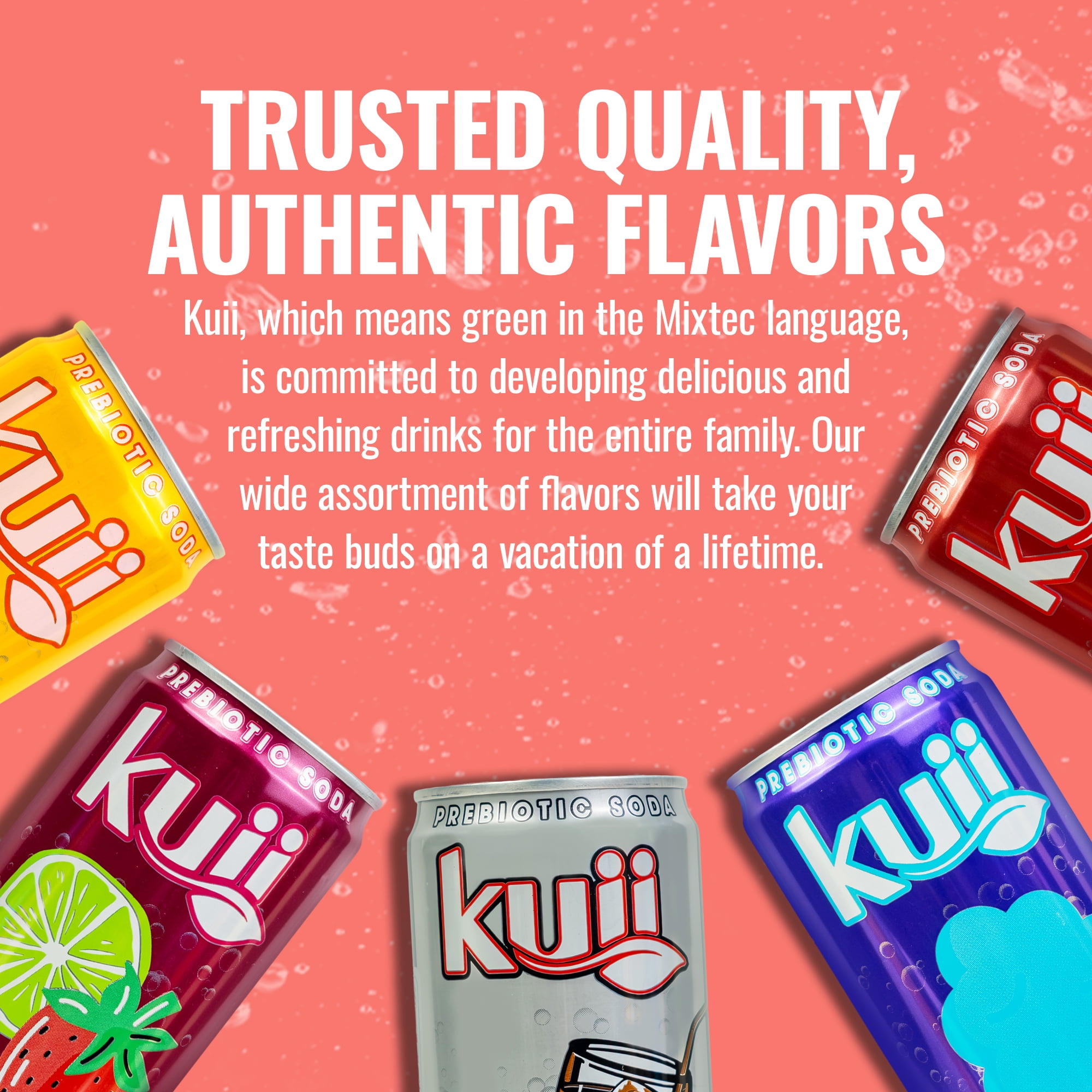 (12 pack) Kuii Prebiotic Soda, 12 fl oz, Single Aluminum Can, Apple