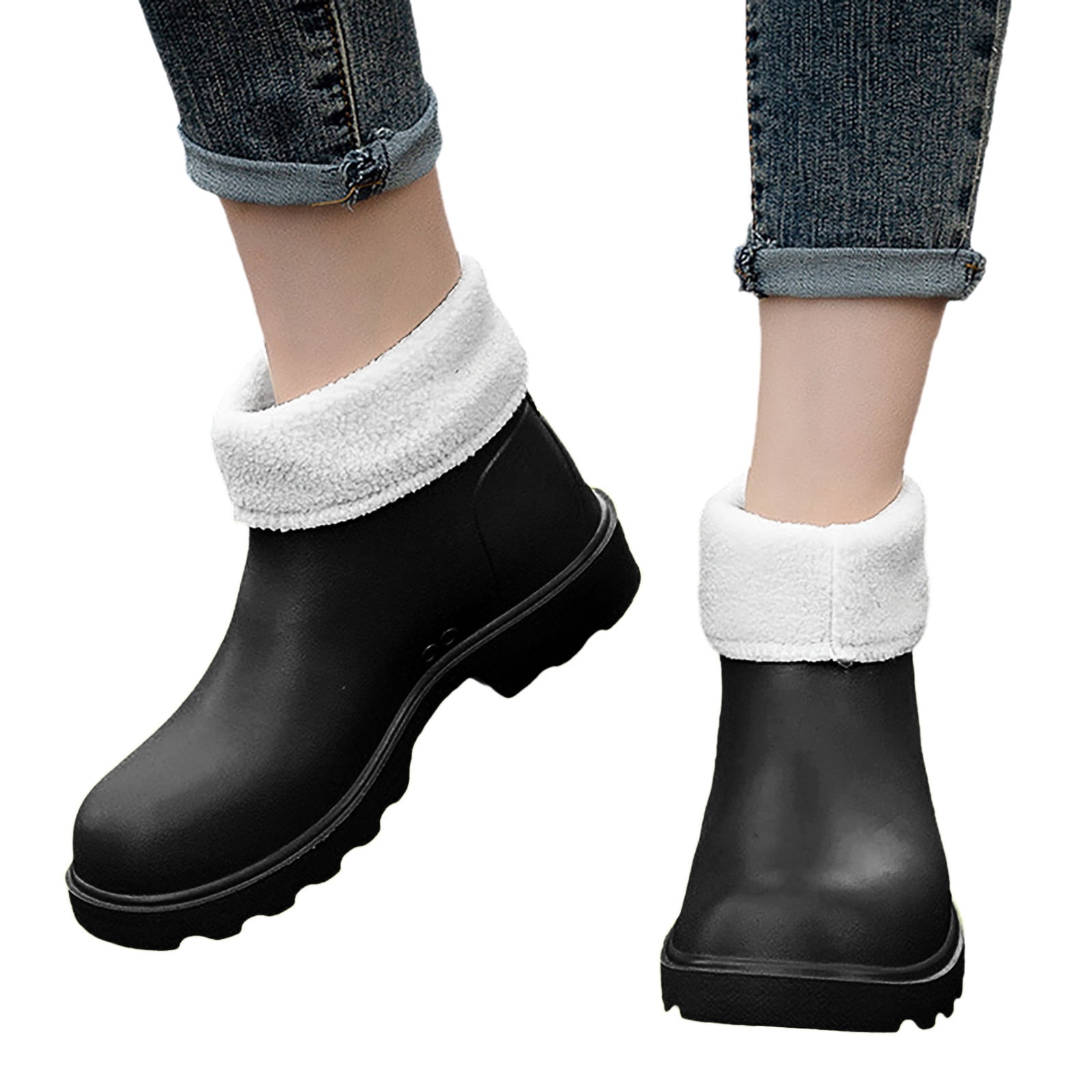 EHQJNJ Western Chief Rain Boots Women 2024 New Korean Edition Anti and Durable Detachable Plush Eva Light Sole Rainshoes and Rainboots Cute Rain Boots Women Rain Shoes for Women Wide Width