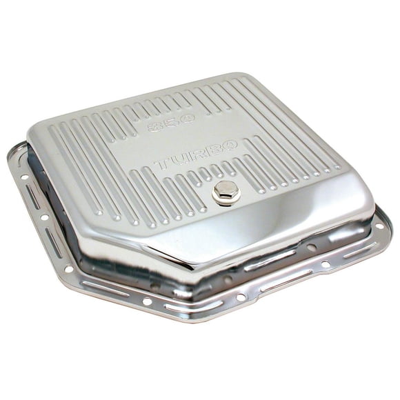 Spectre Industries Auto Trans Oil Pan 5450 GM Turbo 350; Stock Capacity; Silver; Triple Chrome Plated Steel; With Drain Plug
