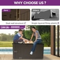 thumbnail image 4 of Dextrus XXL 230 Gallon Large Deck Box,Outdoor Storage for Patio Furniture Cushions,Garden Tools and Pool Toys with Flexible Divider,Waterproof,Lockable (Brown), 4 of 5