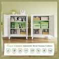 thumbnail image 3 of NadooLite White Metal Storage Cabinet with Adjustable Shelves, 2 Doors, Multi-Use Organizers and Storage Garage,Dining,Bath,Laundry,Pantry, 32"H, 3 of 10