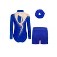 thumbnail image 2 of Miutii Kids Girls 3 Piece Gymnastics Leotards Dance Bodysuit Tumbling Outfits Figure Skating Costume A Royal Blue 12, 2 of 5
